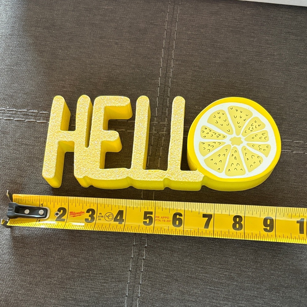 Yellow 'Hello' Lemon Decor